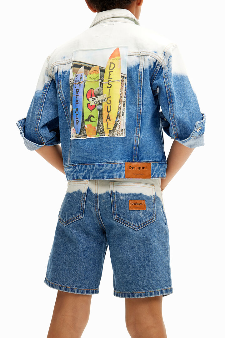 Faded denim trucker jacket | Desigual