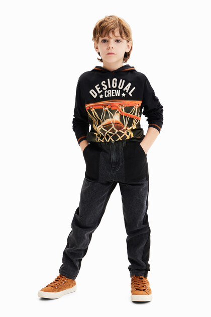 Basketball hooded T-shirt
