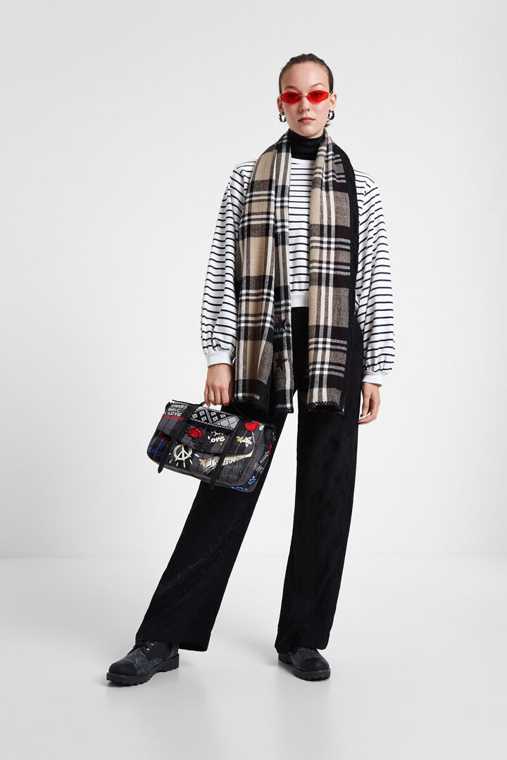 Tartan tricot scarf | Desigual