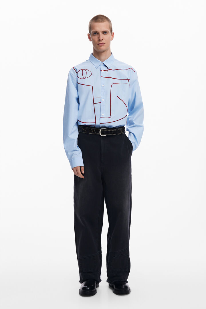 Shirt with abstract embroidery | Desigual