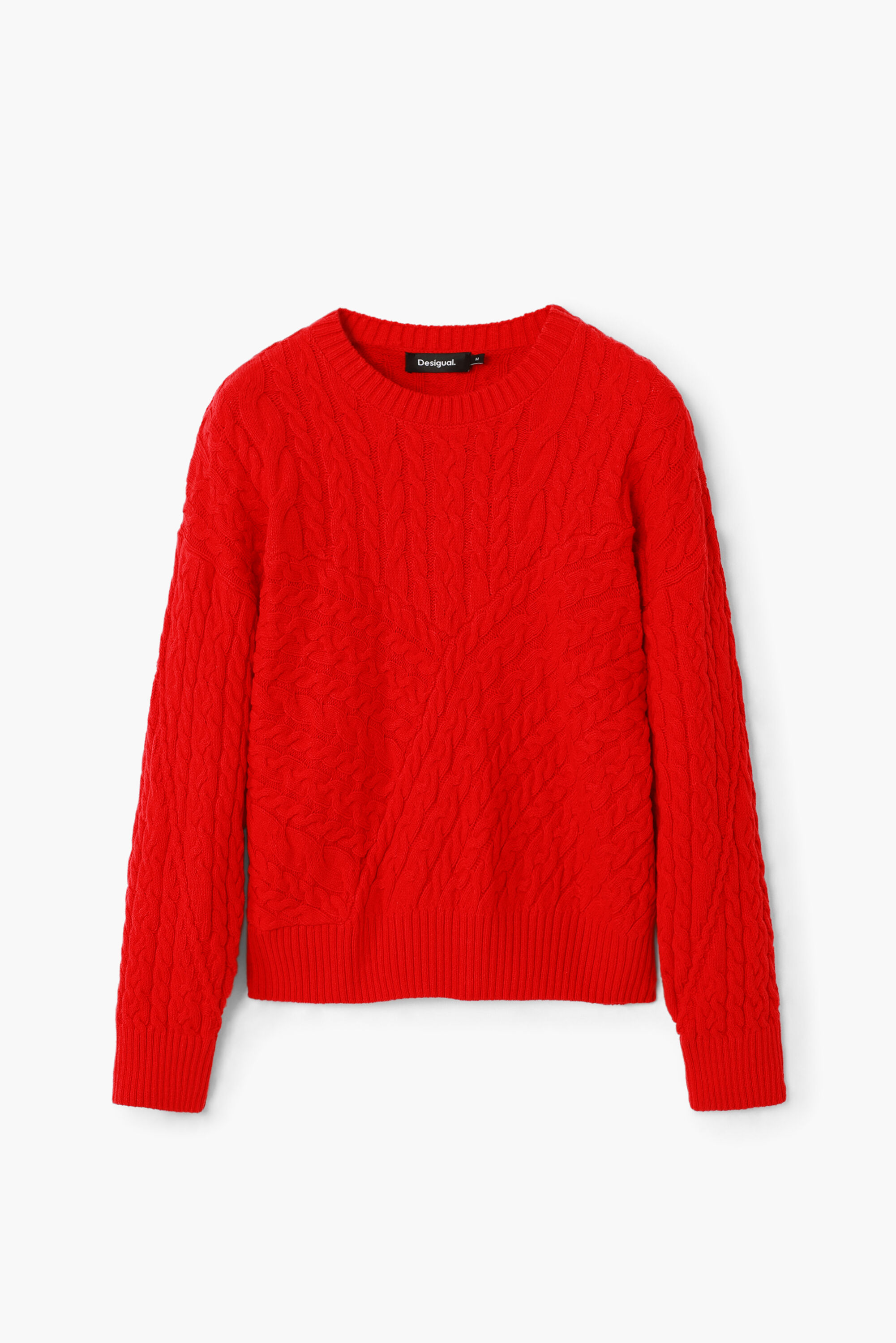 Desigual, Strickpullover mit Reliefmuster, Rot, L