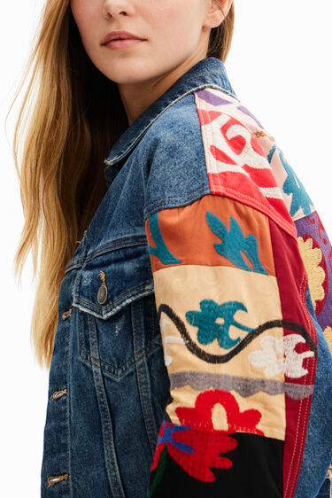 Veste "trucker" jean ethnique | Desigual