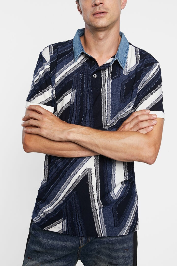 Jacquard polo shirt geometrical shapes | Desigual