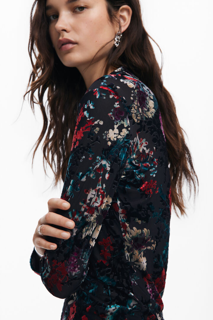 T-shirt van tule met bloemenprint | Desigual