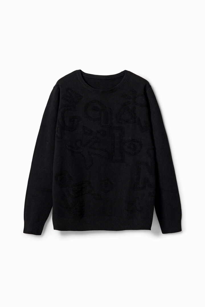 Textured motif pullover