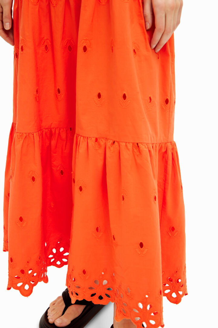Vestido largo bordados cut-outs | Desigual