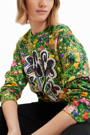 Sweat-shirt fleuri plante | Desigual