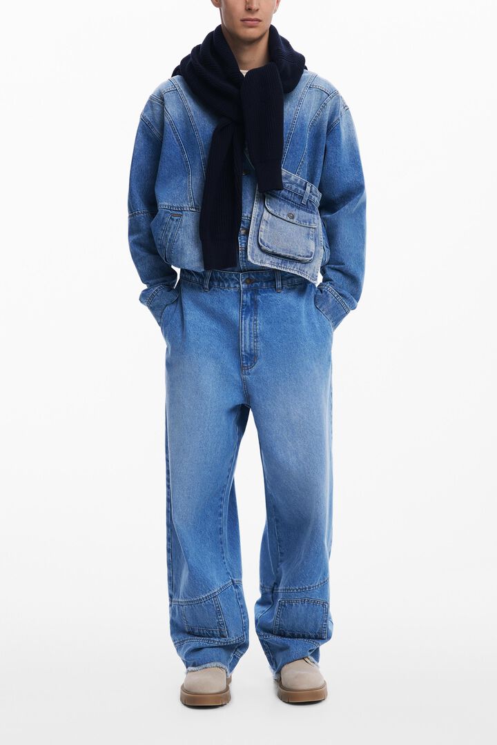 Denim balloon pockets hem