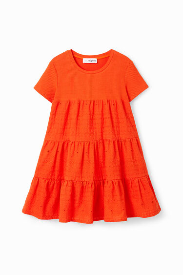Vestit combinat brodat suís | Desigual