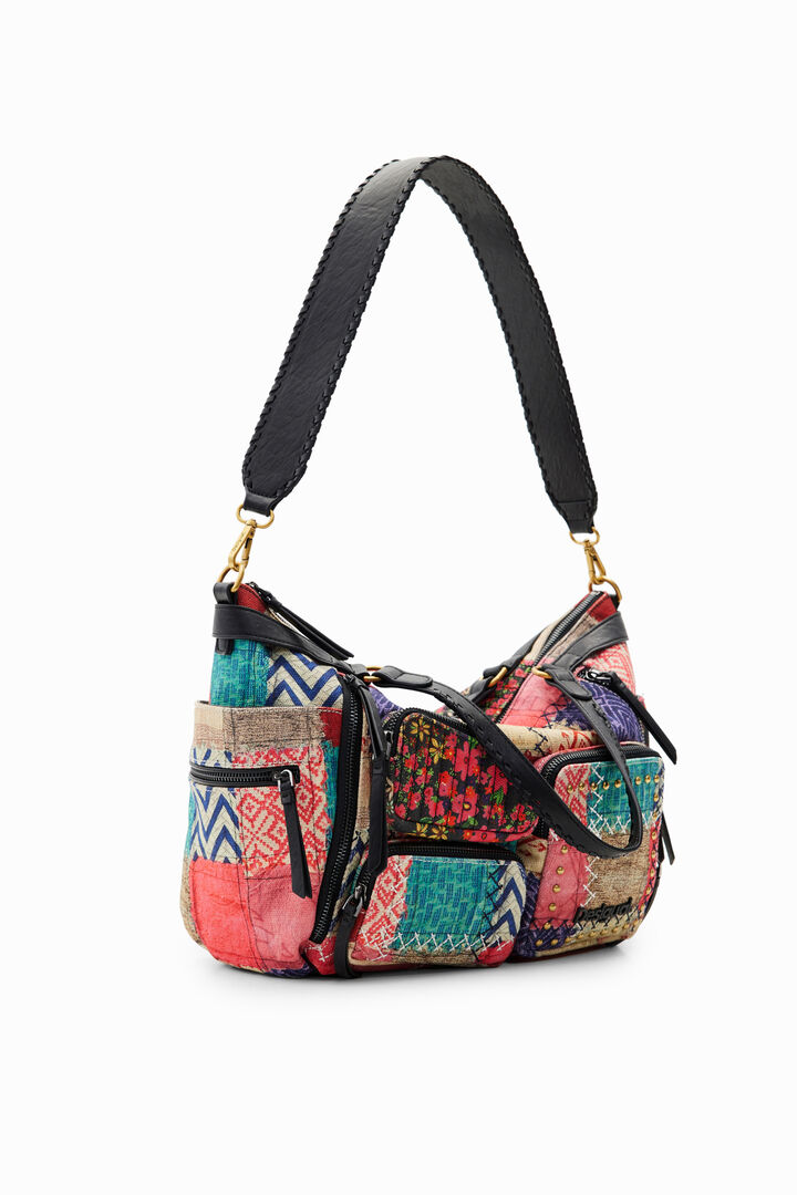 Large canvas patchwork bag | Desigual