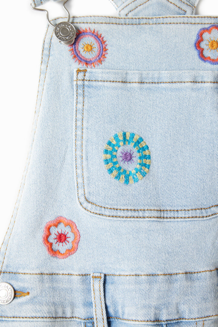 Embroidered denim dungarees | Desigual