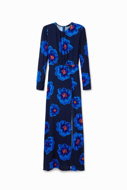 Long floral slit dress