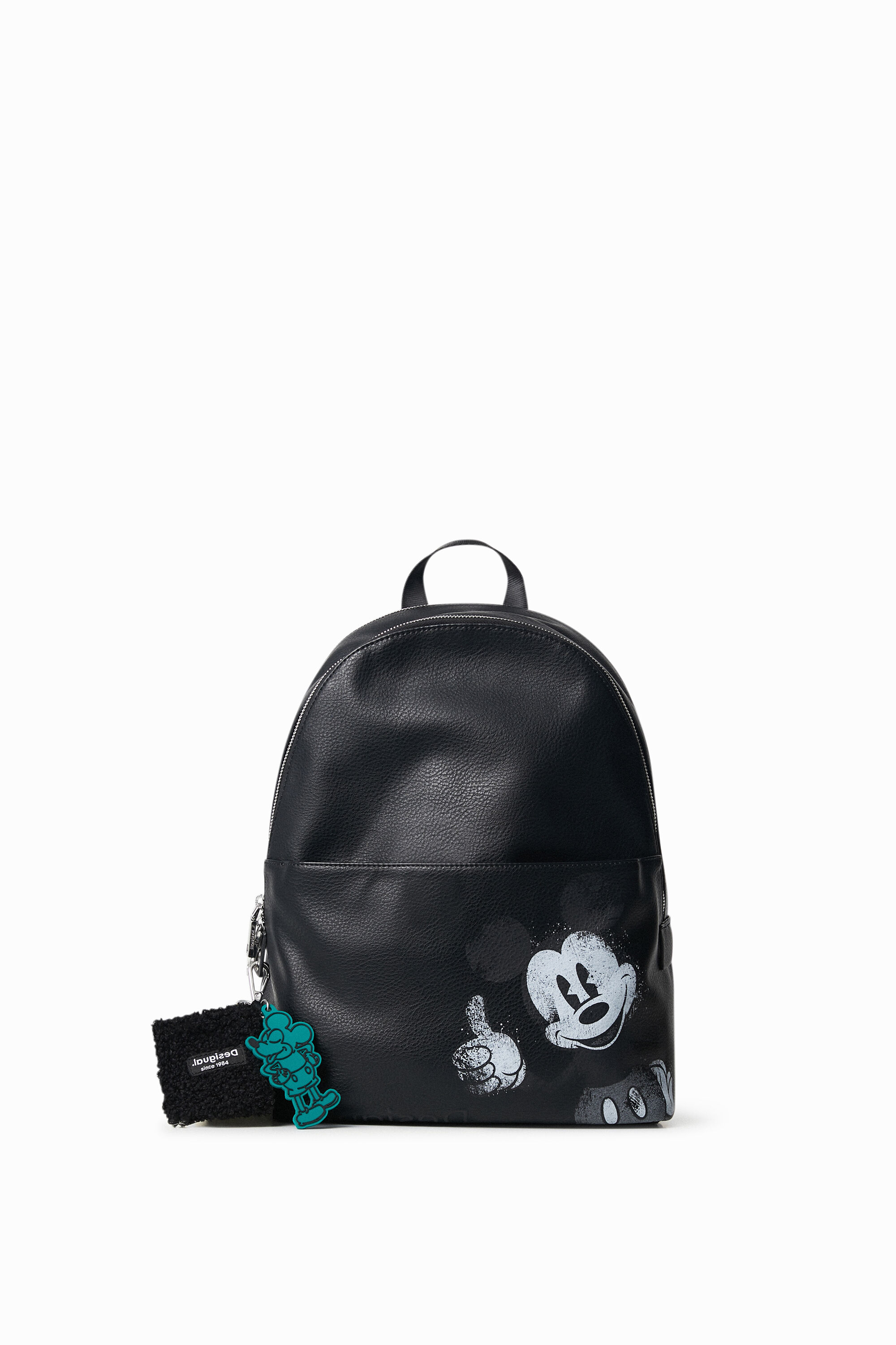 Leather effect backpack illustration - BLACK - U