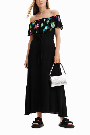Vestit llarg volant desenfocat | Desigual