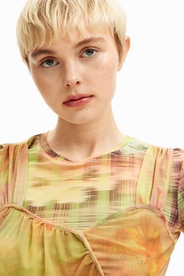 ダブルレイヤード ニットTシャツ レディース | Desigual.com