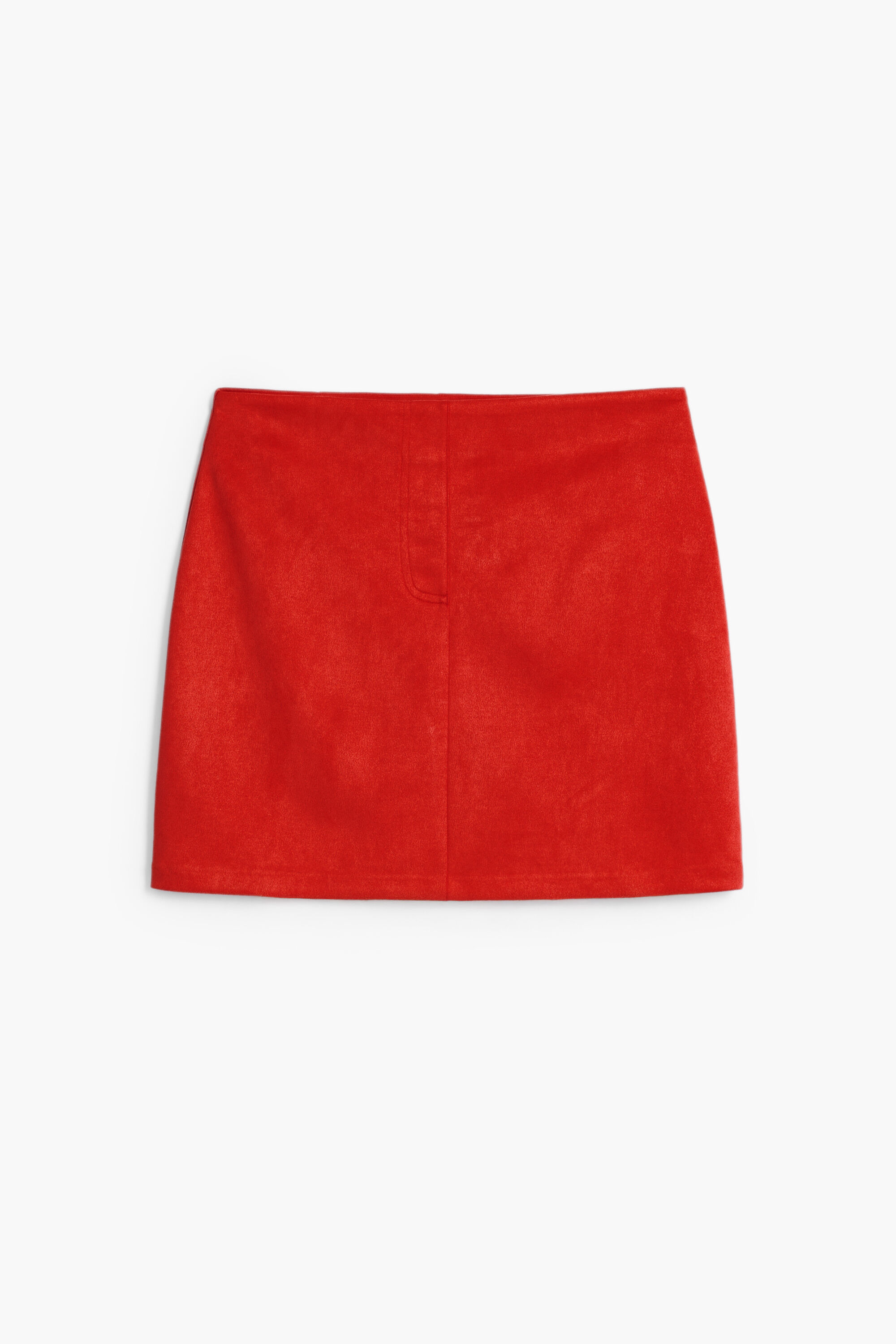 Falda antelina mini, Poliester, Rojo, XS