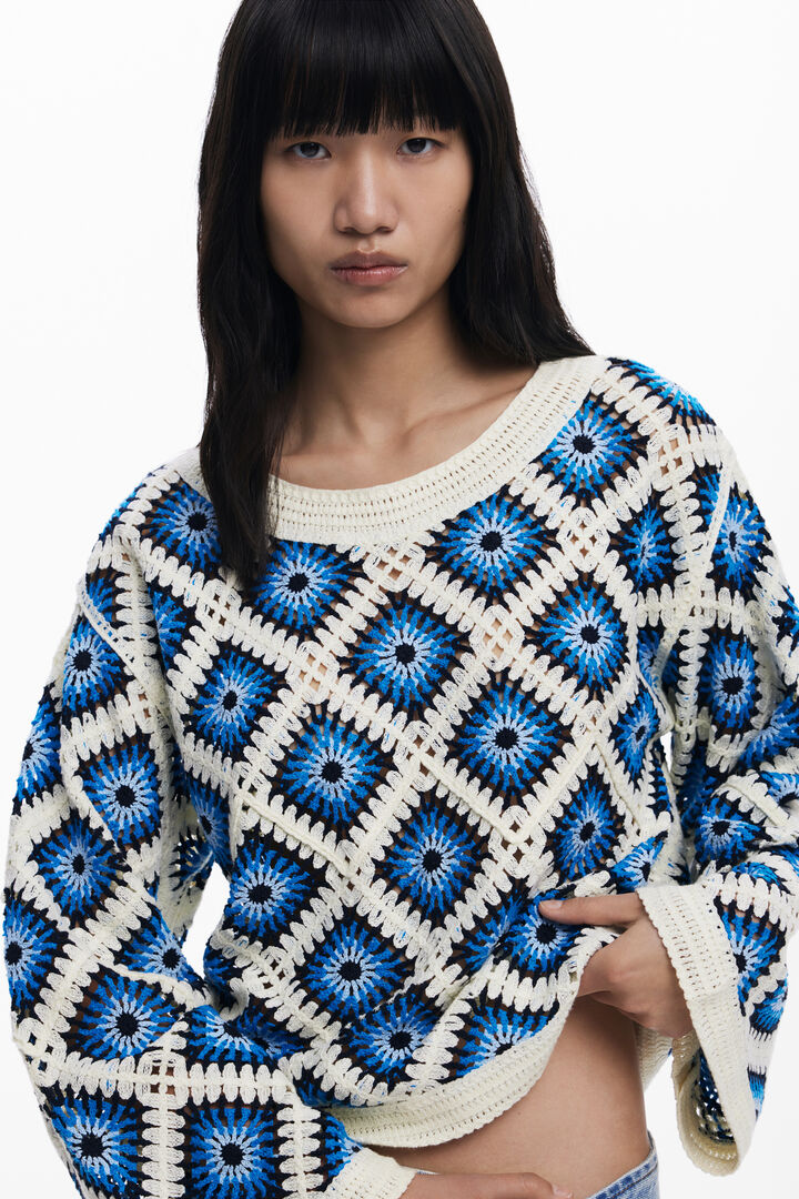 Multicolor crochet sweater | Desigual