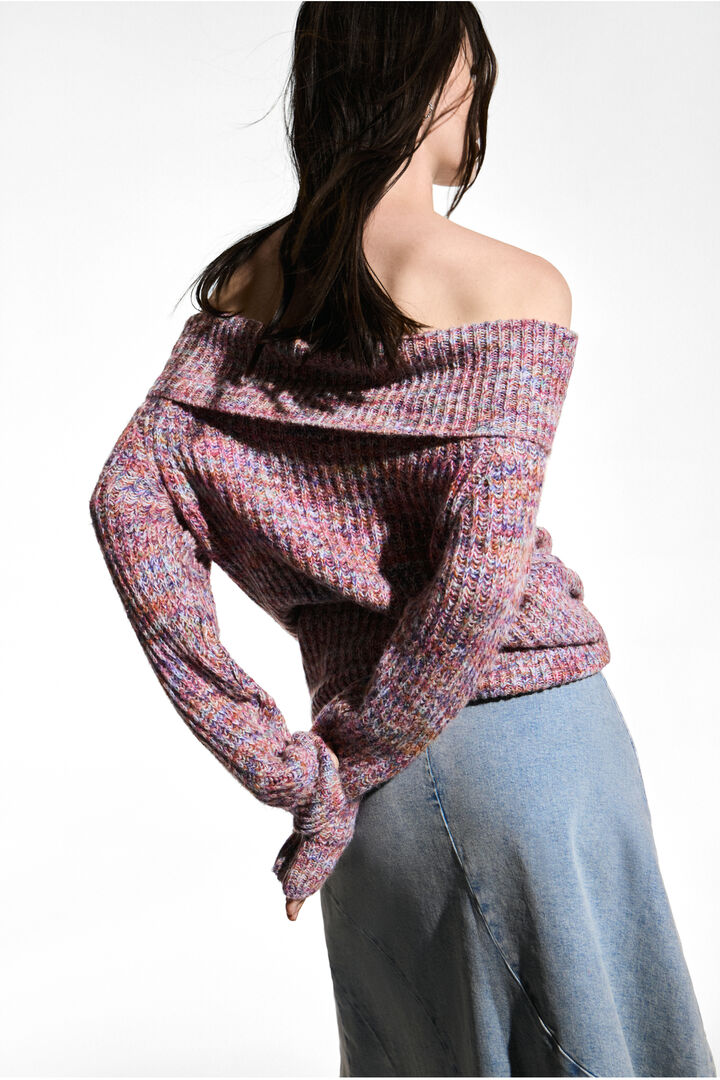 Bardot neckline sweater
