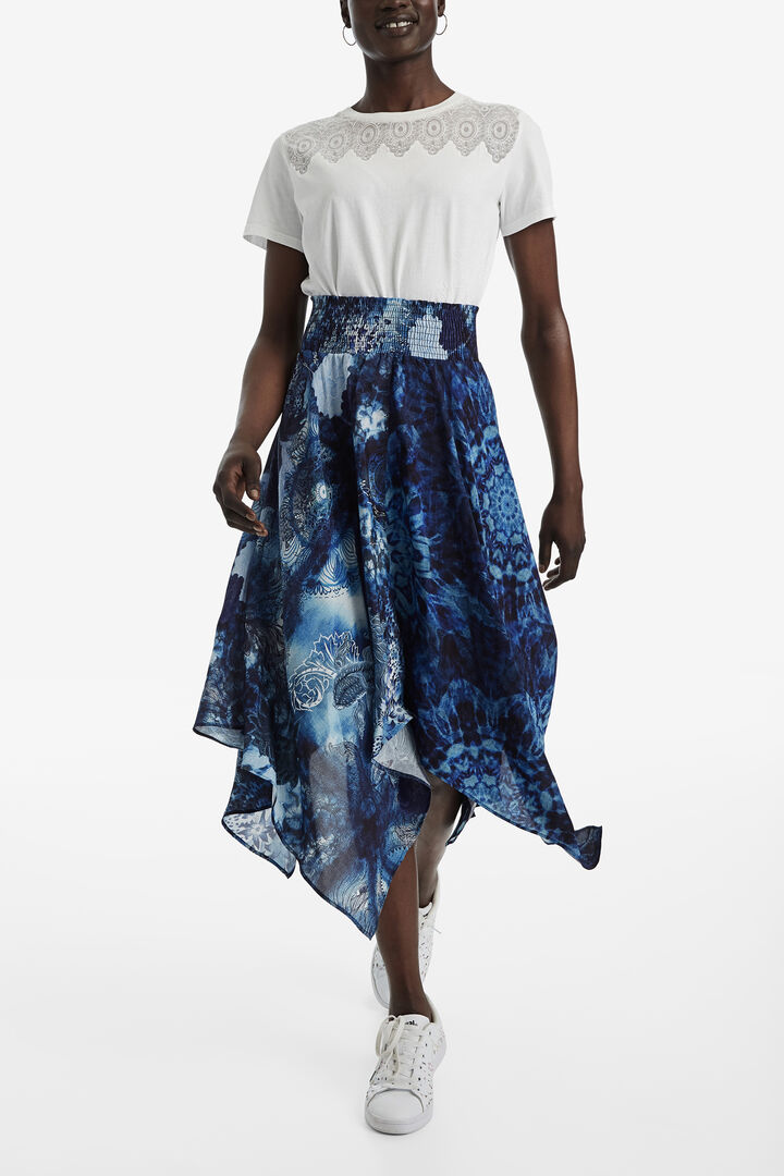 Asymmetric hanky-hem skirt | Desigual