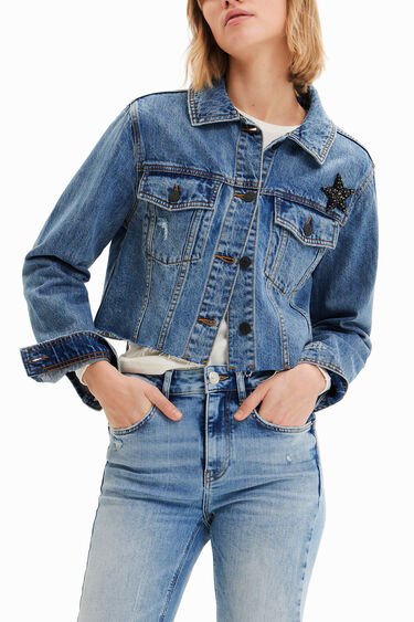 Short Power denim jacket | Desigual