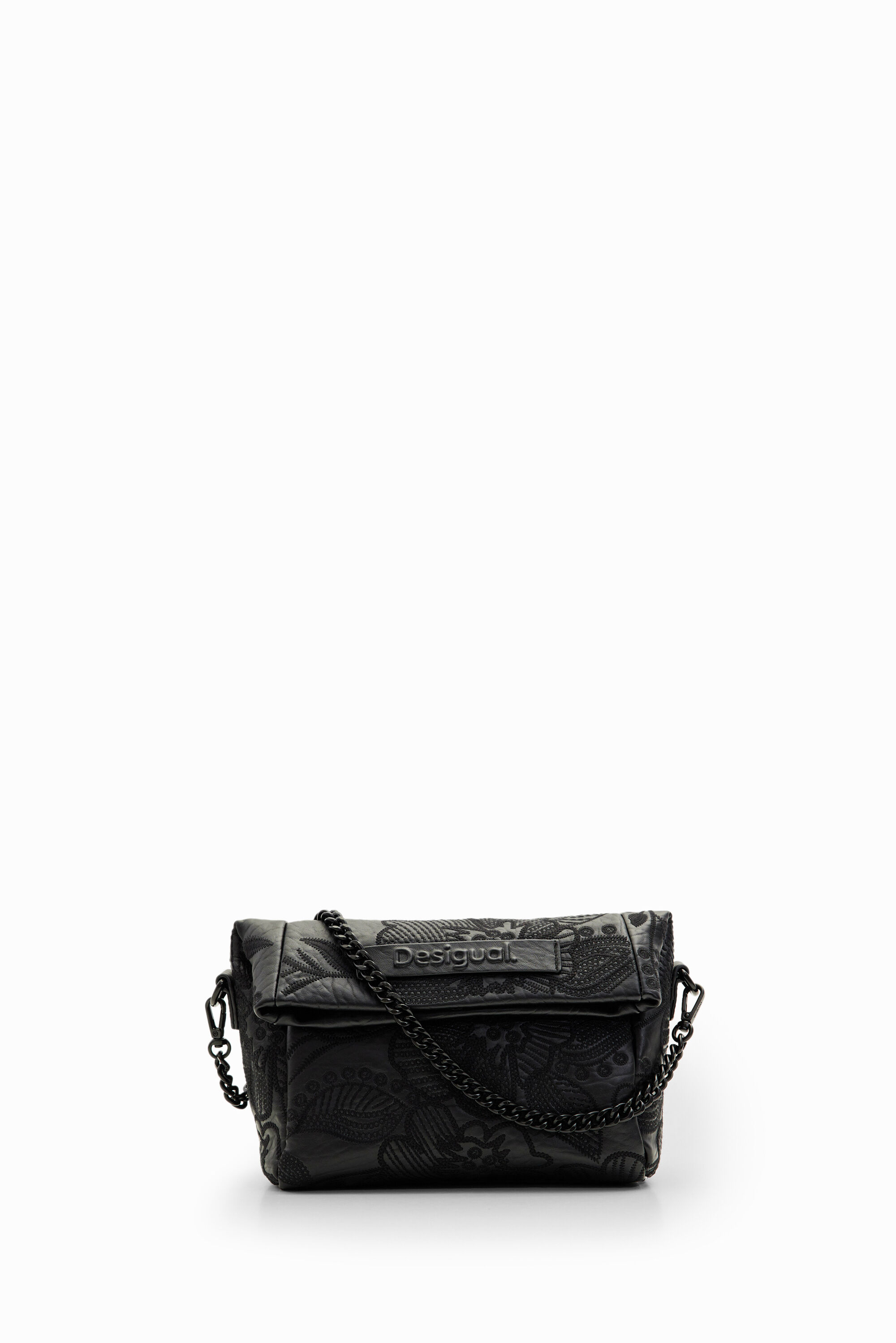 XS embroidered floral bag - BLACK - U