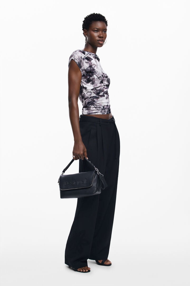 Asymmetric floral T-shirt | Desigual