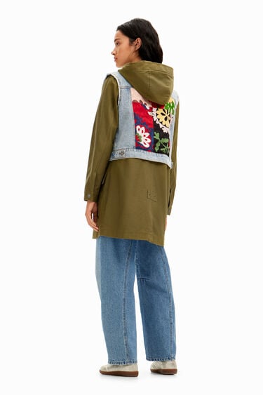 2-in-1 embroidered hybrid parka | Desigual