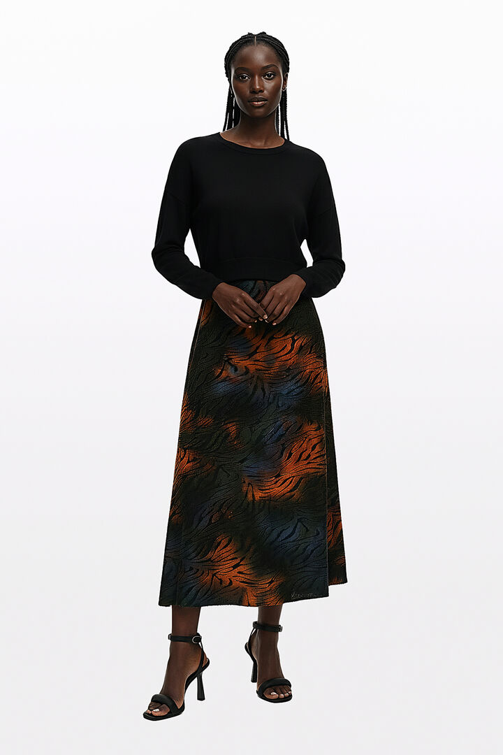 Detachable animal print dress