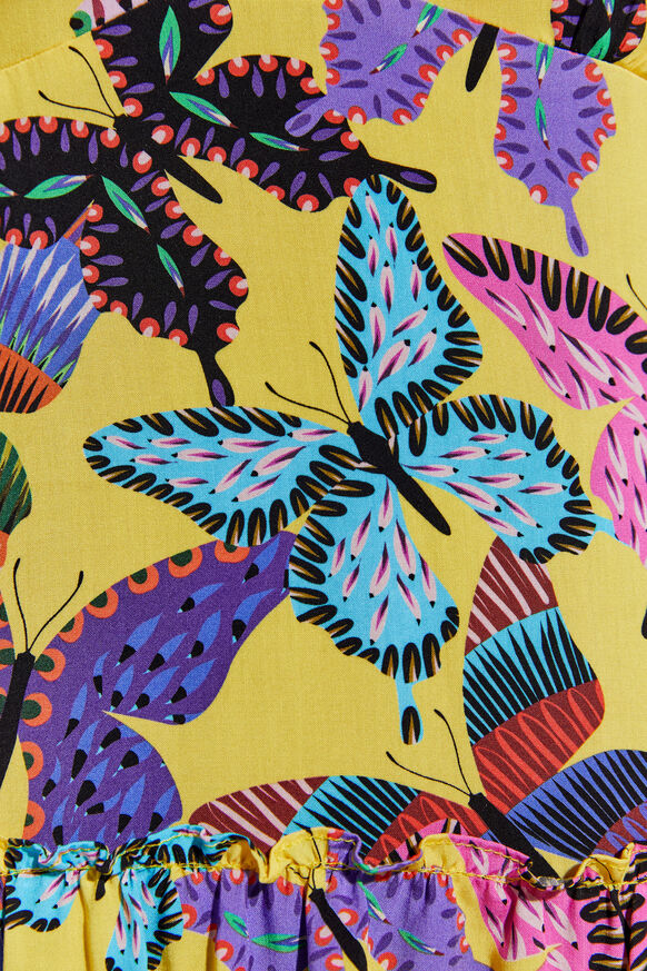 Jurk met schouderbandjes en vlinders | Desigual