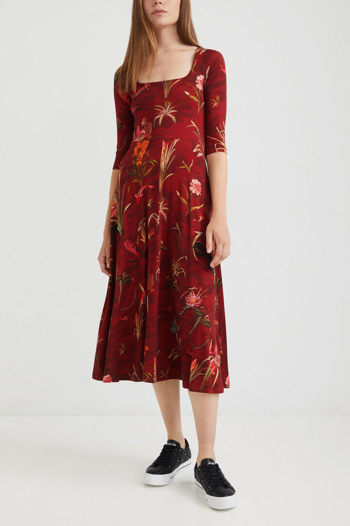 Low-necked dress flounce | Desigual