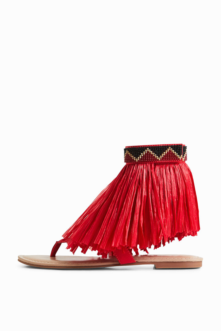 Stella Jean fringed flat sandal