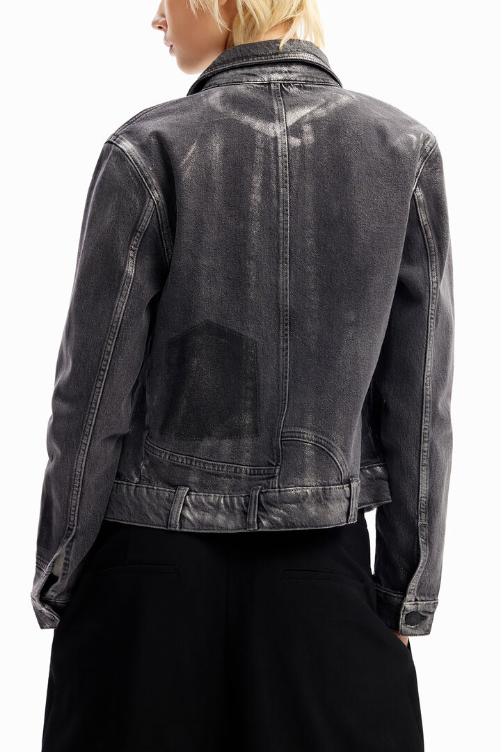 Metallic denim trucker jacket | Desigual