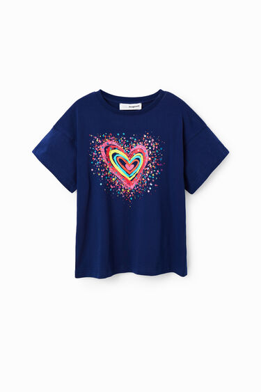 Camiseta corazón lentejuelas | Desigual