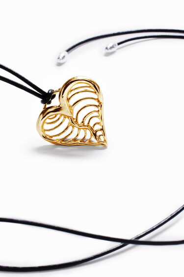 Zalio cord gold-plated heart pendant | Desigual