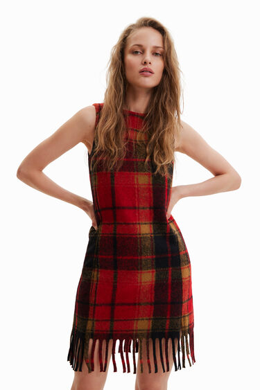 Robe courte ajustée tartan | Desigual