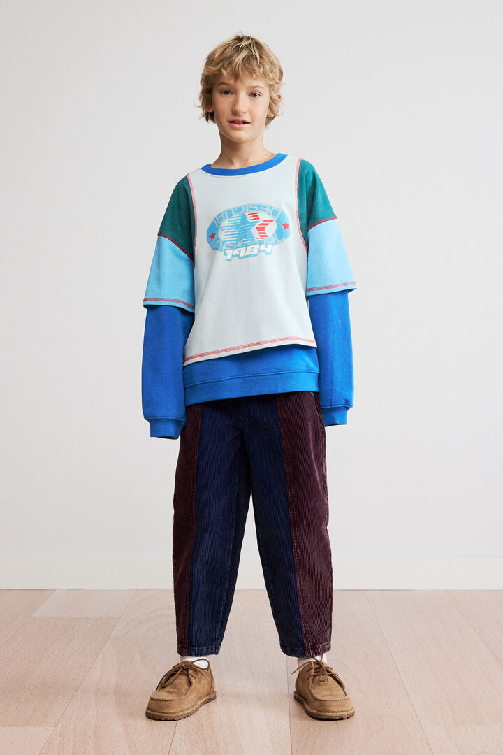 Combined sporty sweatshirt