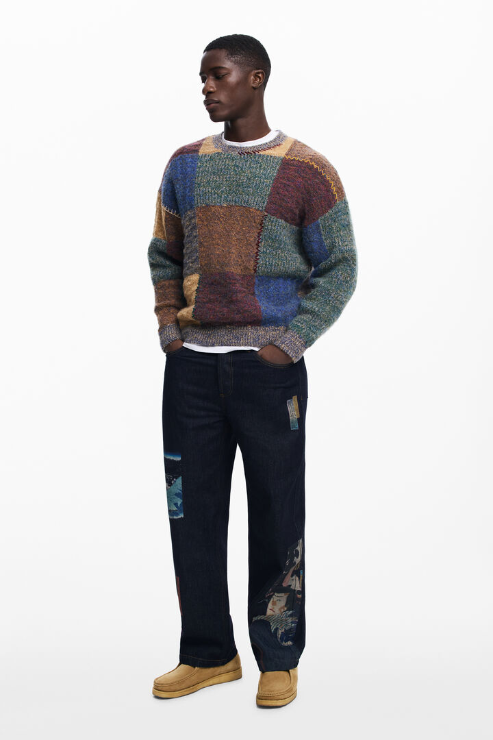 Thick patchwork sweater | Desigual