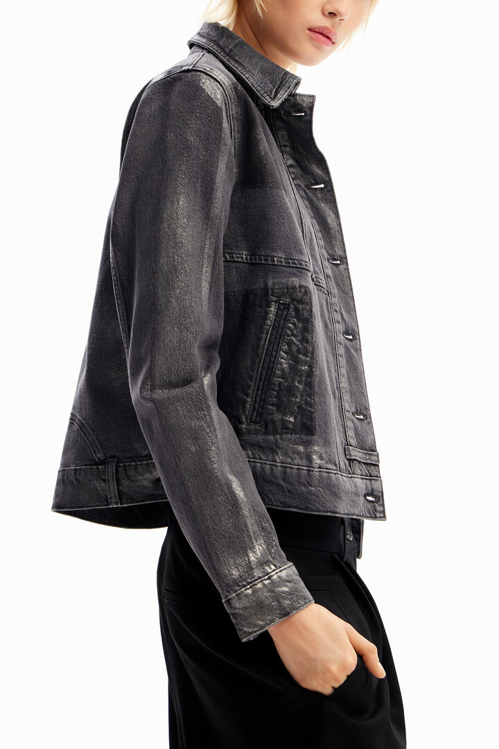 Veste trucker jean métallisée | Desigual