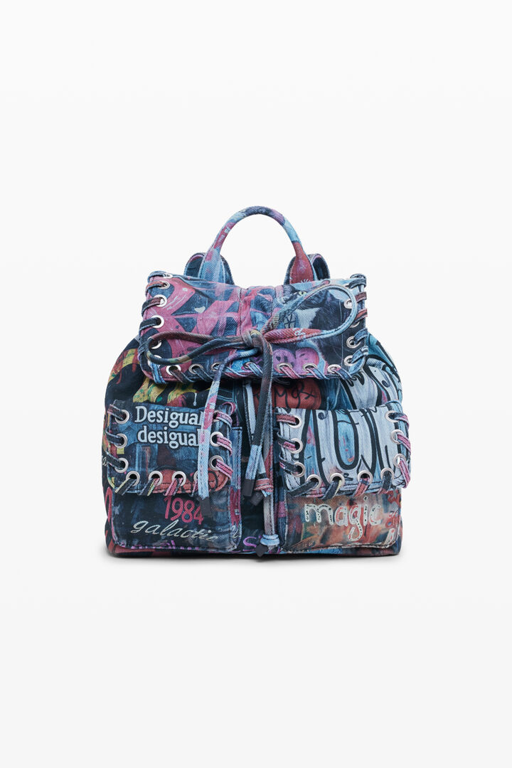 Small graffiti cat backpack