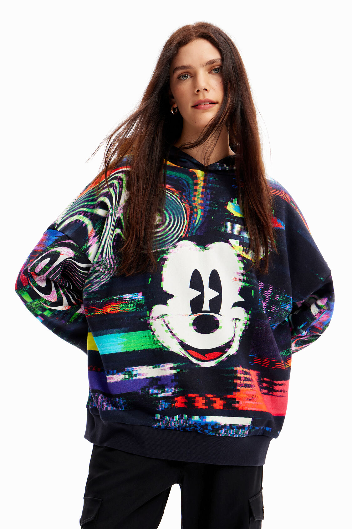 Oversized Sweatshirt mit Print - Cremefarben/Micky Maus - DAMEN