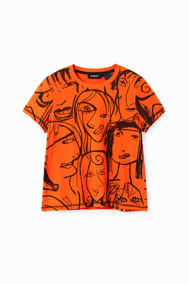 Contrasting face T-shirt | Desigual