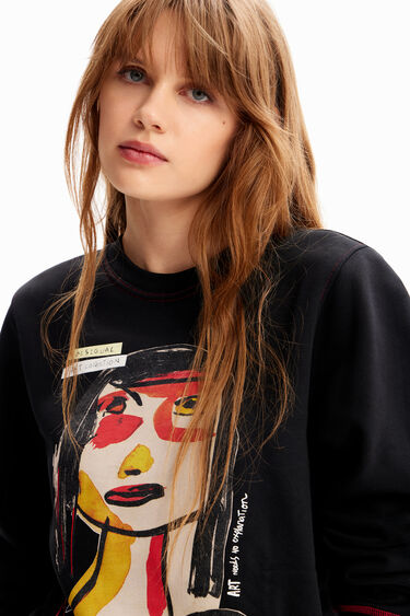 Arty face sweatshirt | Desigual