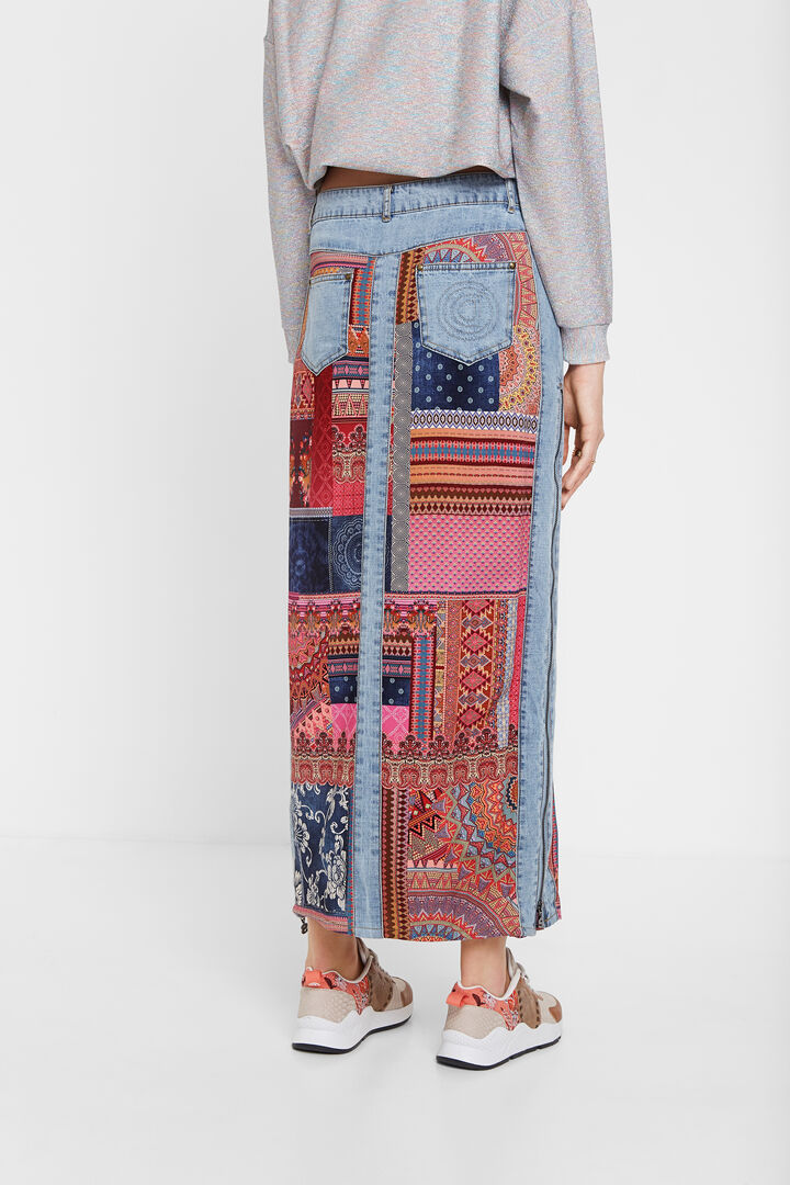 Jupe mi-longue en jean transformable | Desigual
