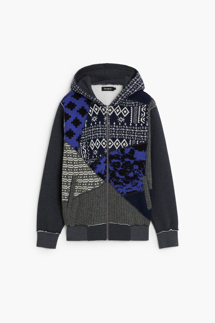sweat &agrave; capuche patchwork
