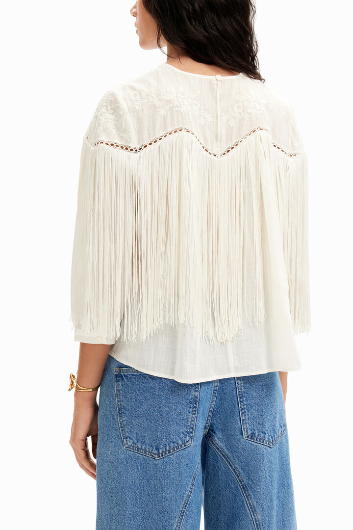 Embroidered fringing blouse | Desigual