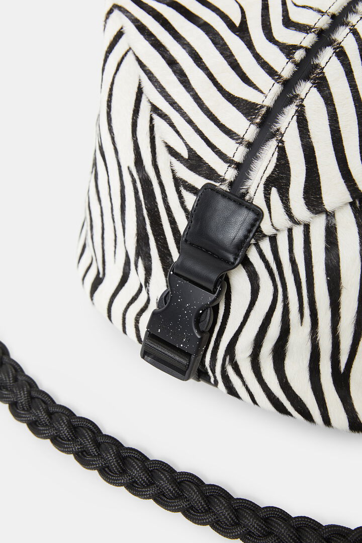Zebra-print leather backpack | Desigual