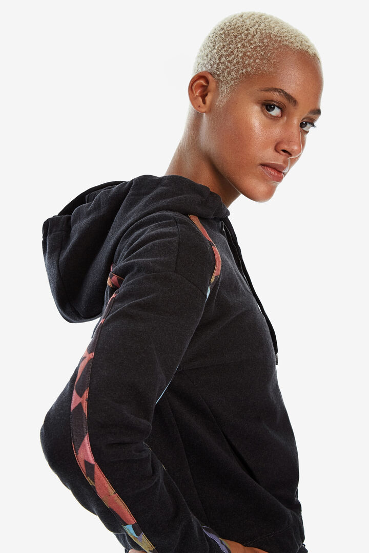 Sweatshirt with zipper and hood | Desigual