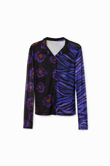 Camicia tulle zebrata floreale | Desigual