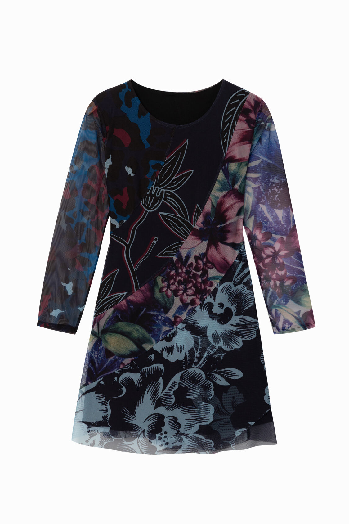 3d Effect Floral Dress Desigual Com