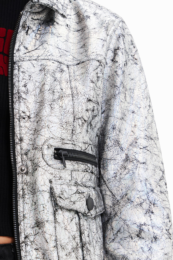Metallic trucker jacket | Desigual